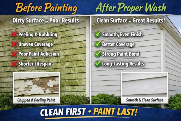 Why House Washing Before Exterior Painting Is Essential for a Long-Lasting Finish